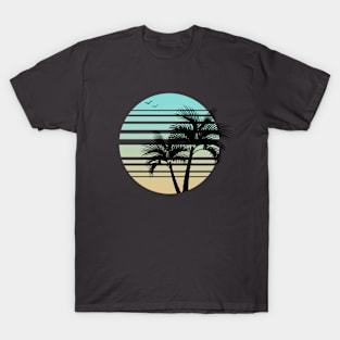 Synthwave - Vaporwave - California - Florida - 80s - Blue & Yellow T-Shirt